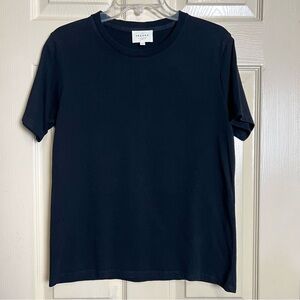 Sezane Black Short-Sleeve Crewneck Tee